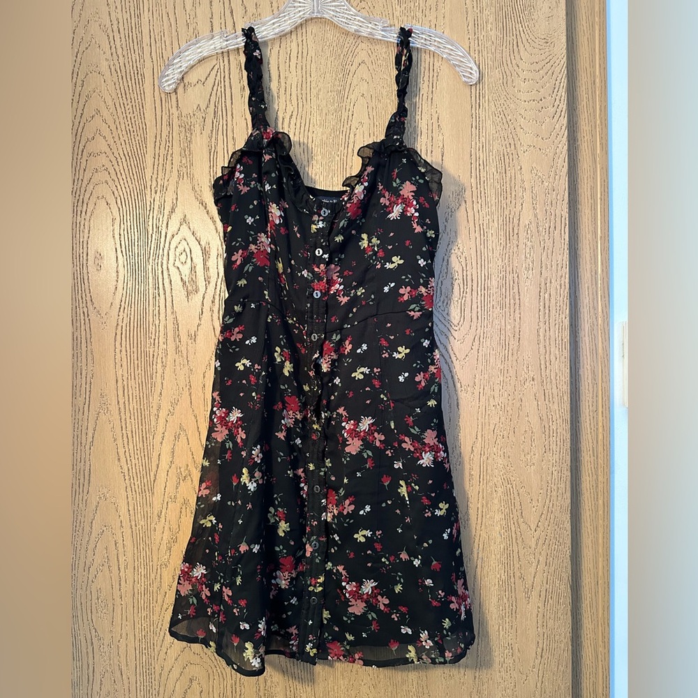 Abercrombie and Fitch -Black Floral Button-Up Dress